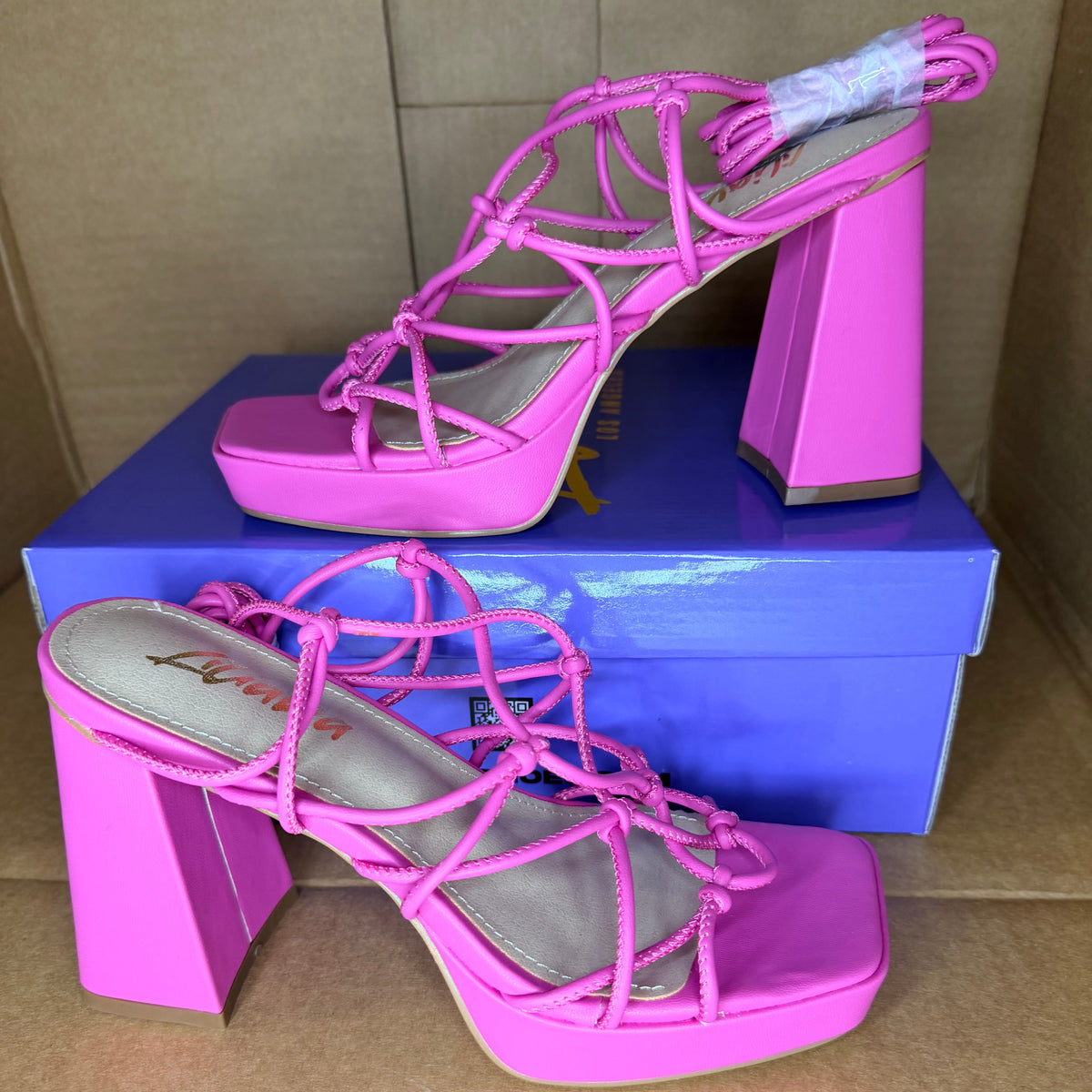 Pink Ties Platform Heel
