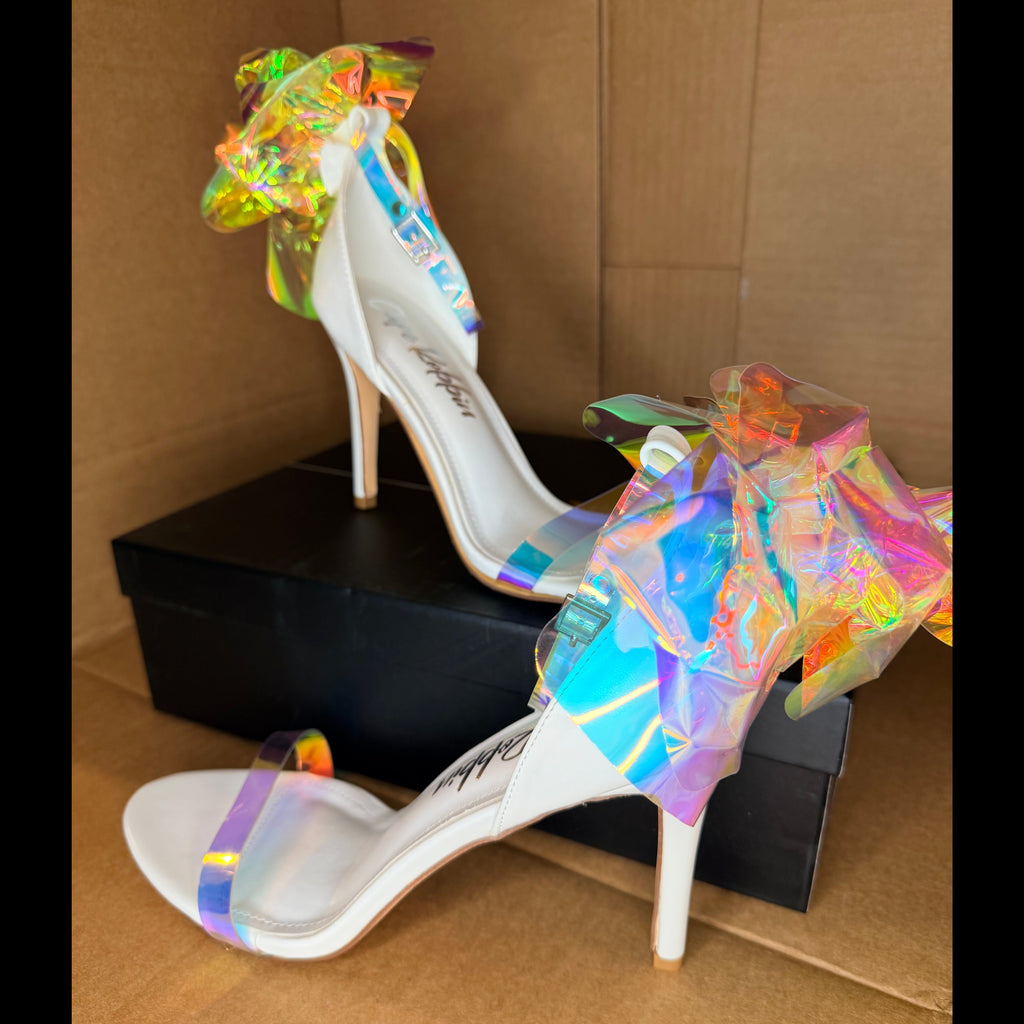 Iridescent Bow Heels
