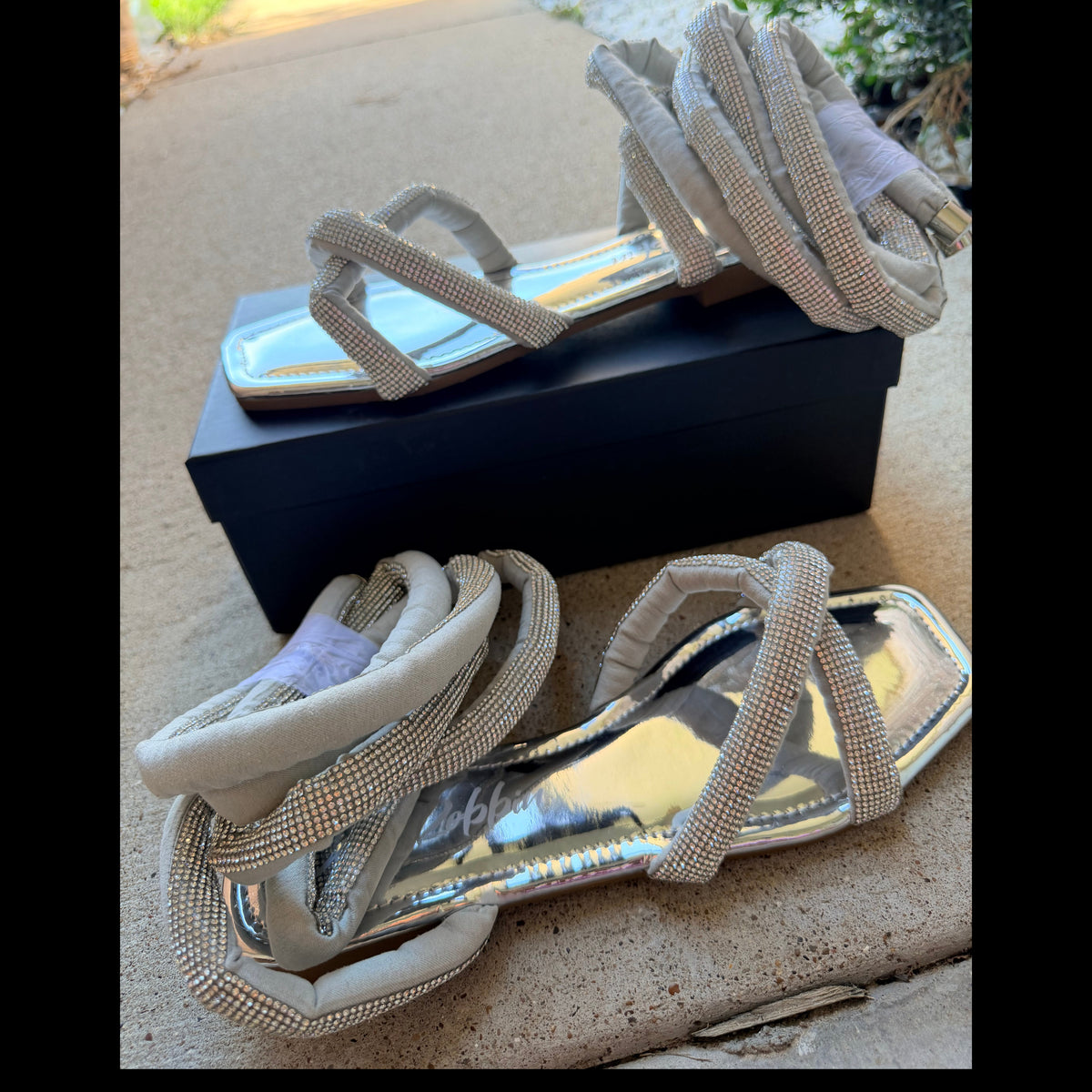 Silver Rhinestone Sandals
