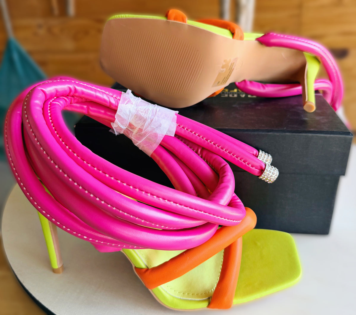 Colorful Lace-Up Heels