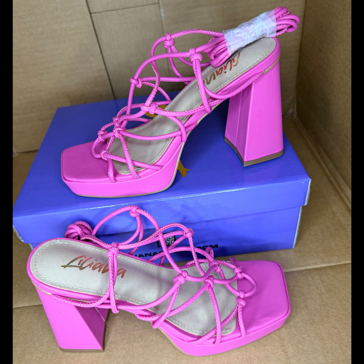 Pink Ties Platform Heel