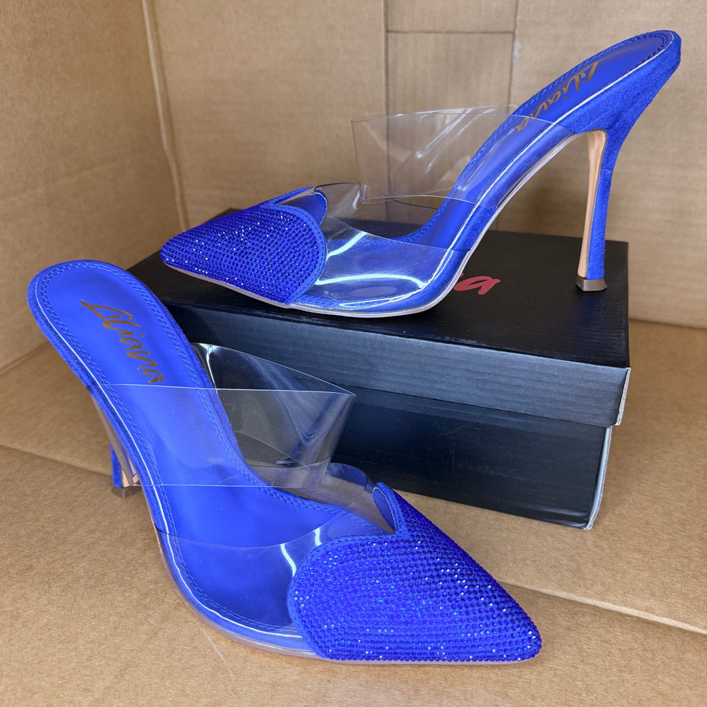 Blue Ice Rhinestone Mule