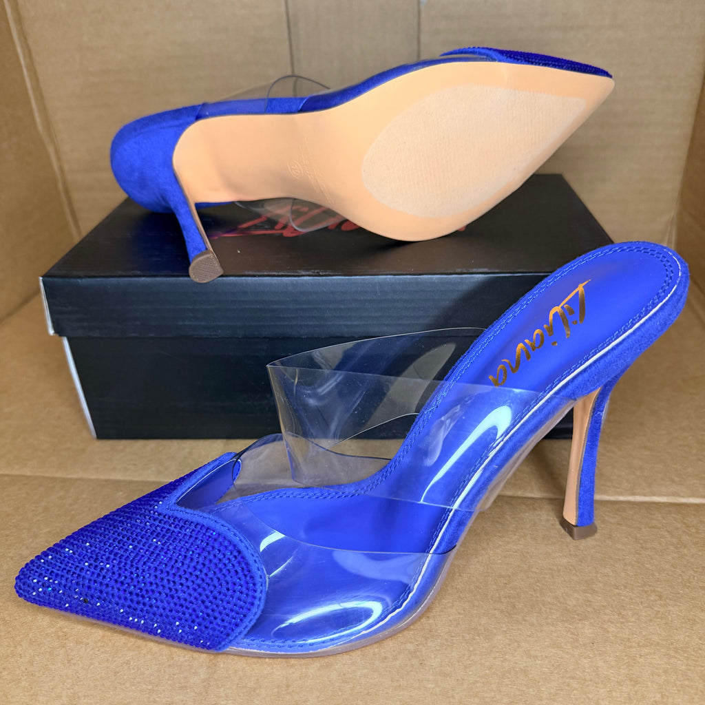Blue Ice Rhinestone Mule