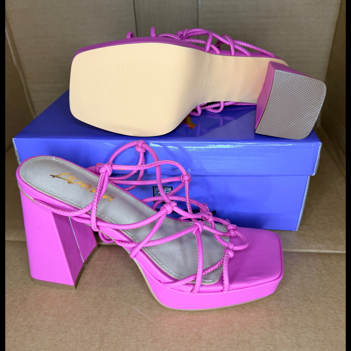 Pink Ties Platform Heel