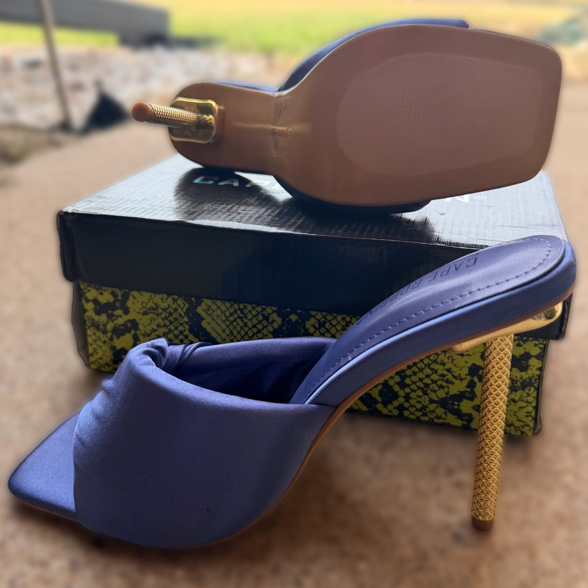 Blue Knotted Mules