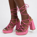 Pink Ties Platform Heel